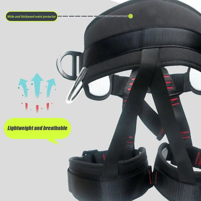 Rock Climbing Harness Half Body Adjustable Outdoor Safety Harness Half Body Breathable Belt Strong Load-Bearing For Working At