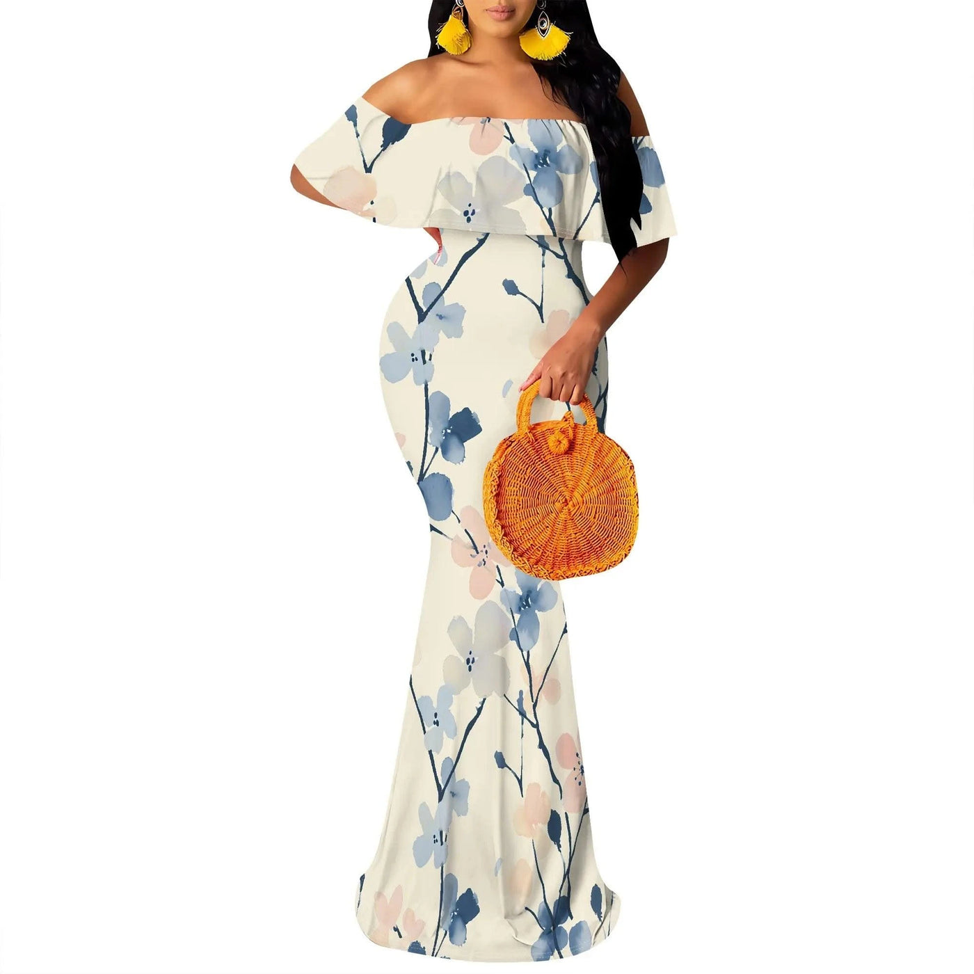 Women's 2025 Summer Trendy Dress Floral Strappy Backless Maxi Dresses Sexy Bodycon Evening Party Long Dress