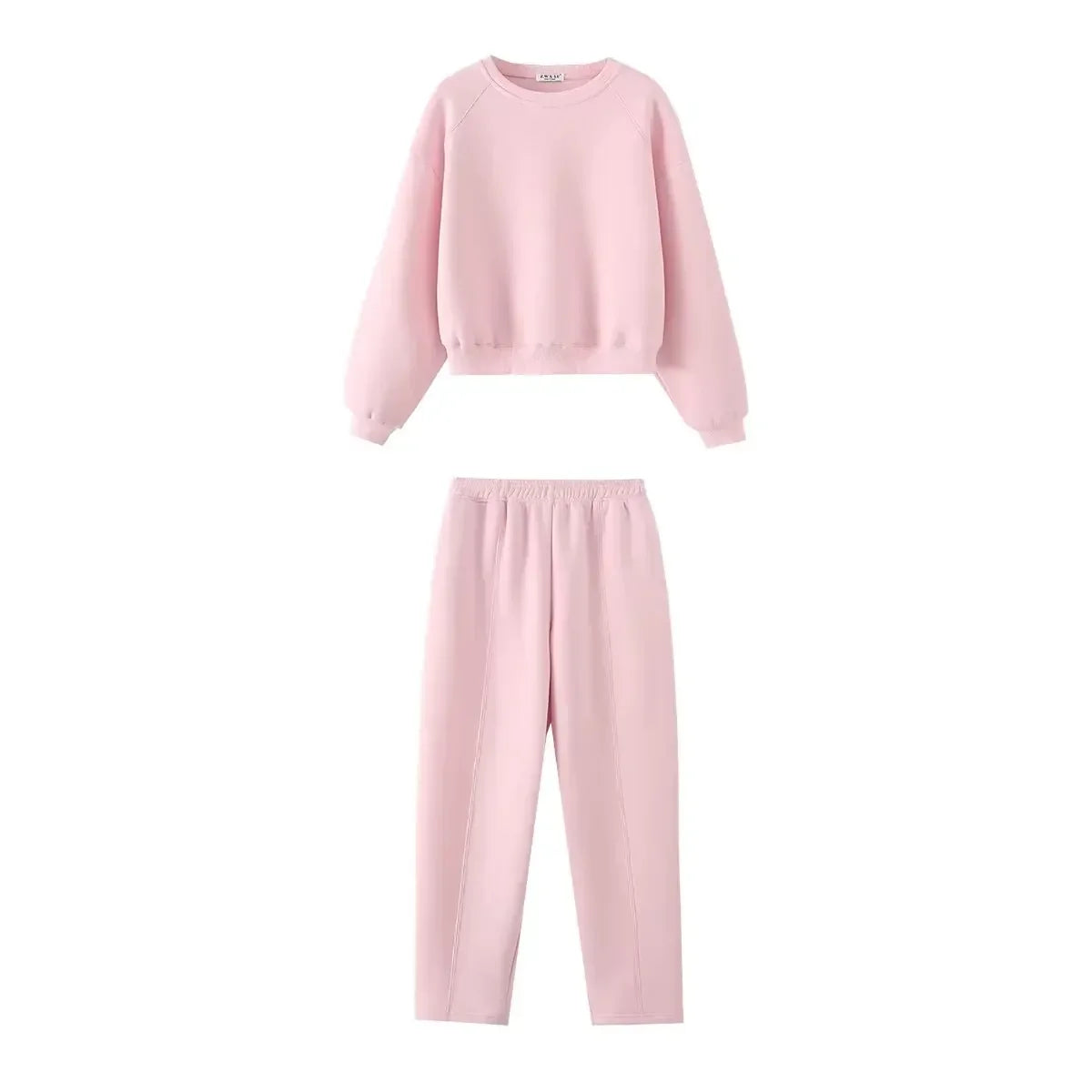 Tracksuits Set Woman 2024 Winter Cotton Solid Women's Suits Wide Baggy Pants Sportswear Women Sweater 2 Piece Set Women Outfits