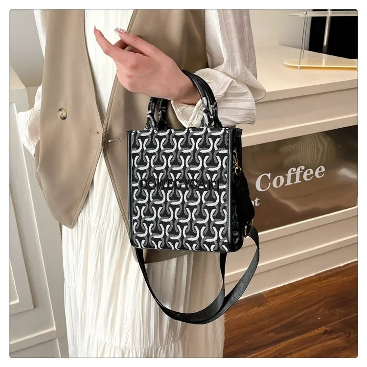 2025 Designer Sheet Music Bag for Women - Colorblock Crossbody Purse, Chic Shoulder & Handheld Tote with Adjustable Strap