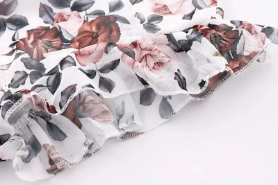 Summer Floral Print Dress For Women New Sleeveless Round Neck Dress Ruffled Short Sleeve Chiffon Print Short Dress For Women