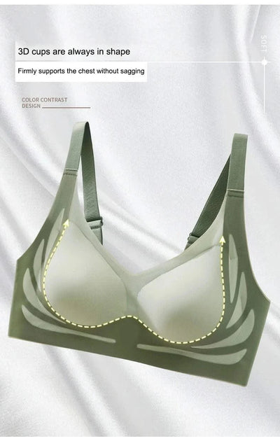 Plus Size Super Gather Push Up Bras Women Soft Support Seamless Underwear Female Full Cup Lift-Up Bras No Steel Sleepwear