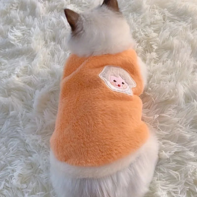 Cats Clothes Plush Garment for Cats Warm Apparels Winter Products Clothing Dog´s Sweater Vests Cooling Pet Kittens Kitten Stuff