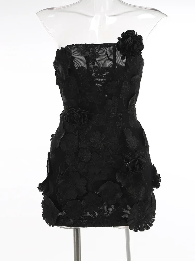Luxury Dresses Women 2025 Summer Prom Gown New Bodycon Mini Party Dress Retro Embroidered Flower Evening Gowns Brithday Outfits
