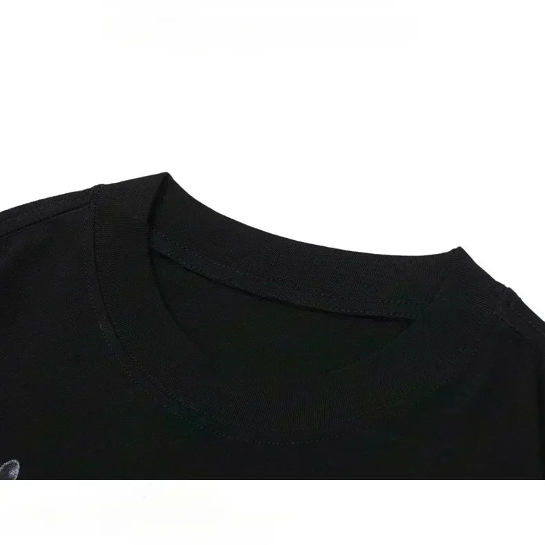 Men T Shirt for Women 2025 New Sports Style Summer High-end Feeling Cool and Loose Pure Cotton Heavyweight Clothes Tops Moto