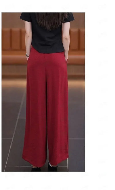 Women's Wide-leg Pants Spring Summer New High-waisted Slim Straight Pants New Chinese Style Draped Loose Fashionable Skirt Pants