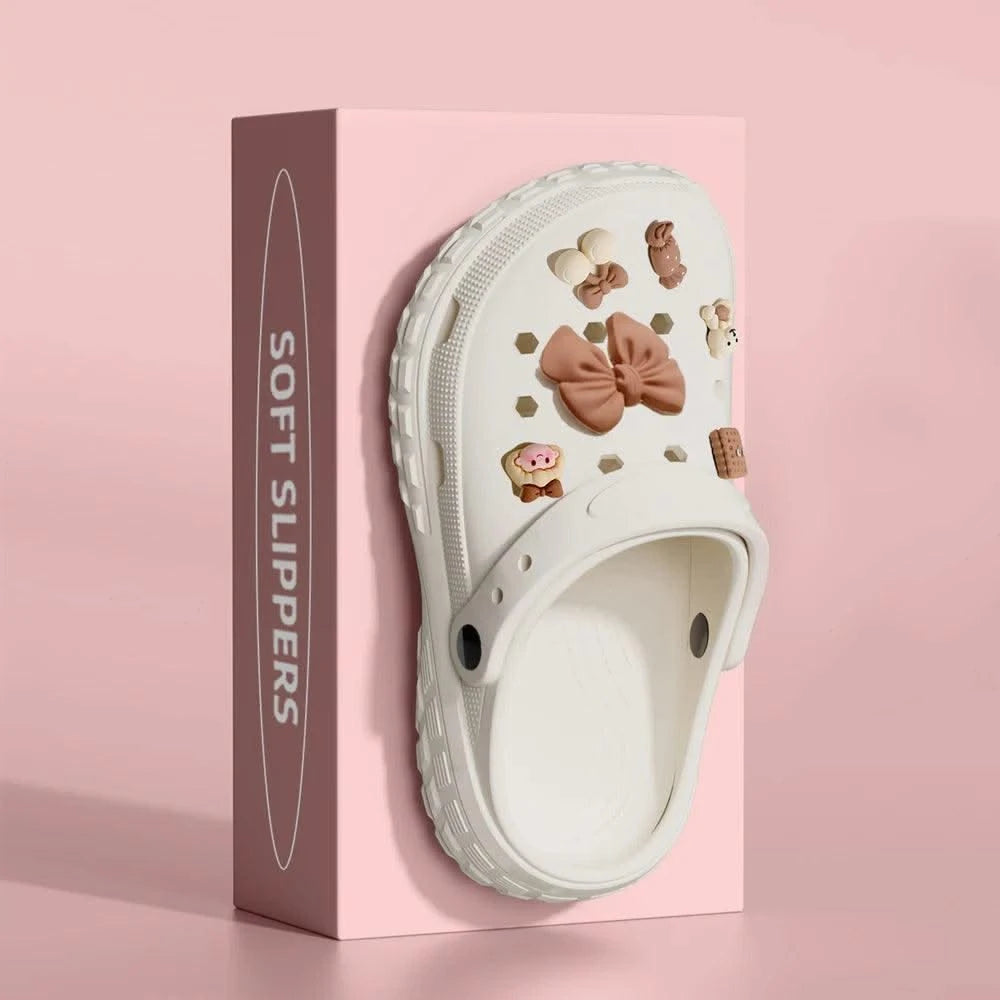 BASATU Cute Clogs Sandals DIY Cartoon Shoes Mules Clogs Boys Girls Sandals Non-slip Beach Slippers Summer Sandals Garden Shoes