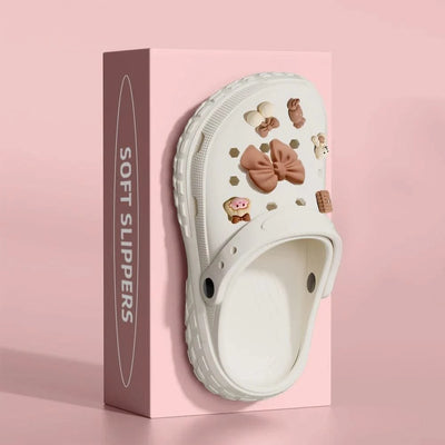 BASATU Cute Clogs Sandals DIY Cartoon Shoes Mules Clogs Boys Girls Sandals Non-slip Beach Slippers Summer Sandals Garden Shoes