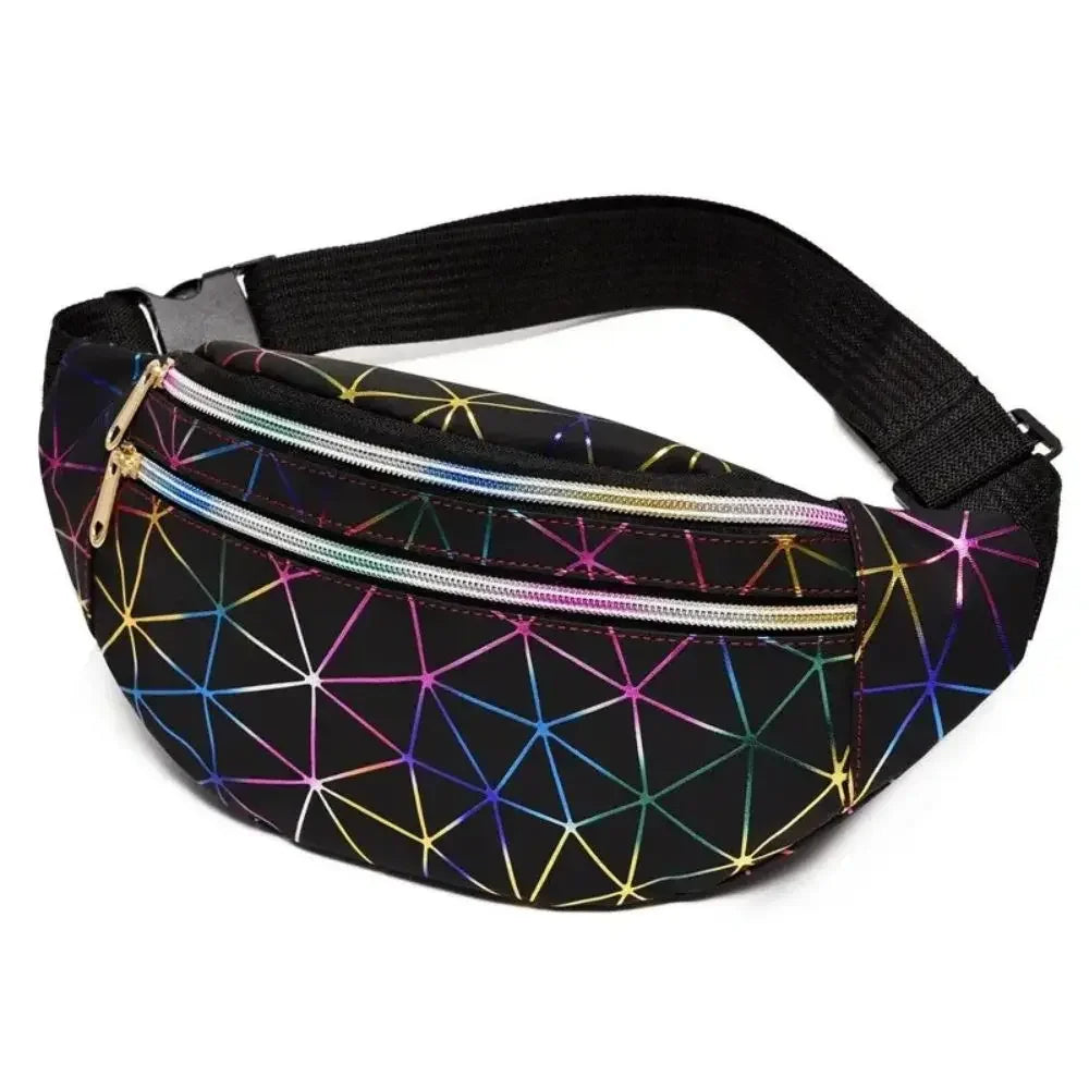 New Fashion Women Waist Packs Fanny Pack Pouch Hip Purse Satchel Laser Belt Bags Geometric Patterns Wallet
