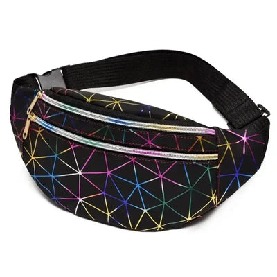 New Fashion Women Waist Packs Fanny Pack Pouch Hip Purse Satchel Laser Belt Bags Geometric Patterns Wallet