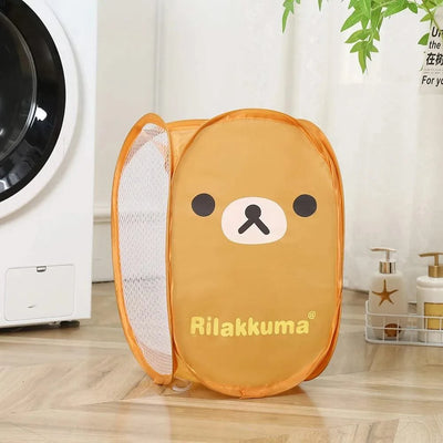 Home essential  Dirty Clothes Folding Storage Basket Household Childrens Toy Storage Box Open Mesh Sorting Basket