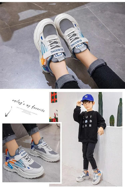 Children's Sports Shoes for Boys Girls Running Sneakers Air Mesh Fashion Classic Boys Casual Shoes Breathable White Blue Pink
