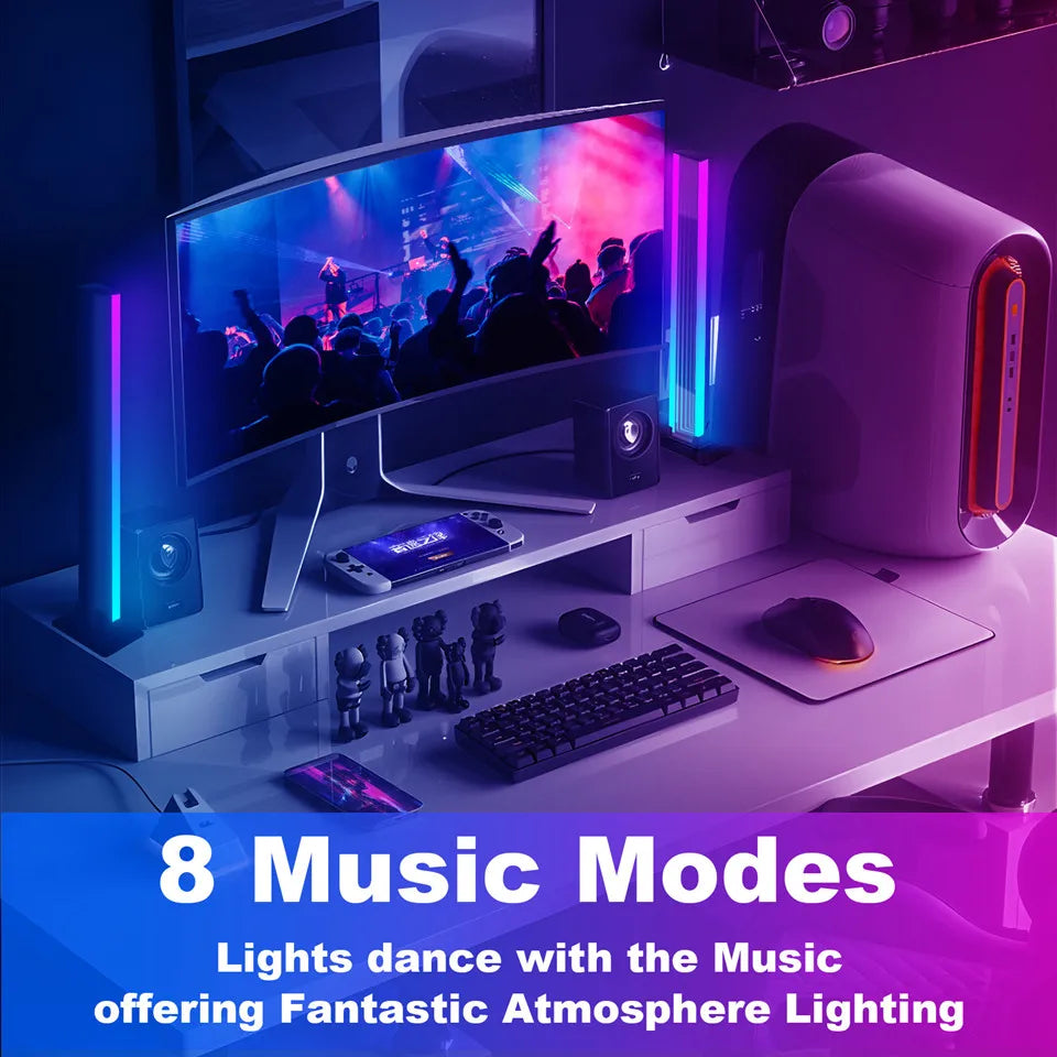 LED Light A Pair RGB Room Decor Abyss Lamp Bluetooth Ambient Night Light Desktop Mood Lighting for TV PC Gaming Backlight