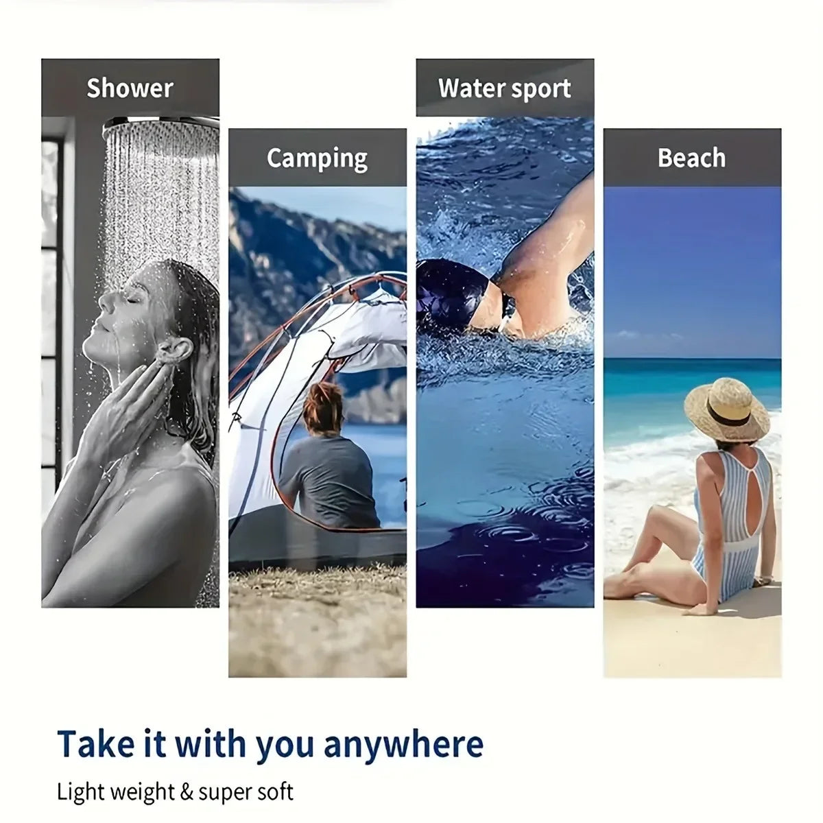 Beach Vibes: Stunning Blue and White Striped Beach Towel for Ultimate Comfort! Suitable for towels, bath towels, beach towels