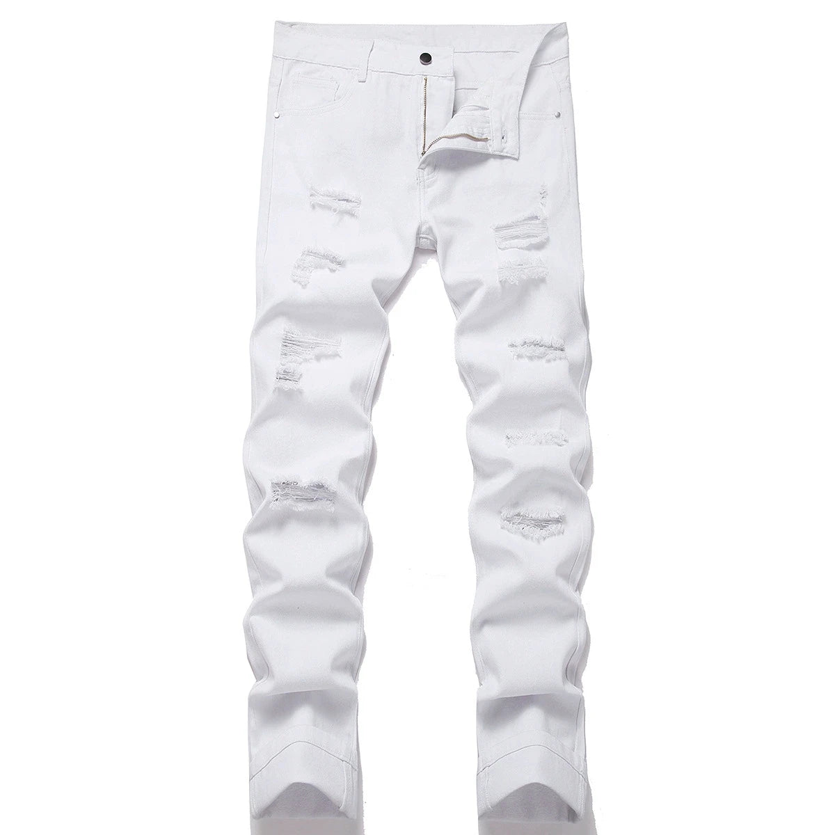 2025 New Denim Pants Men Fashion Hole Mens Jeans Classic Straight Denim Trousers Streetwear Slim Casual Jeans Man Plus Size 40