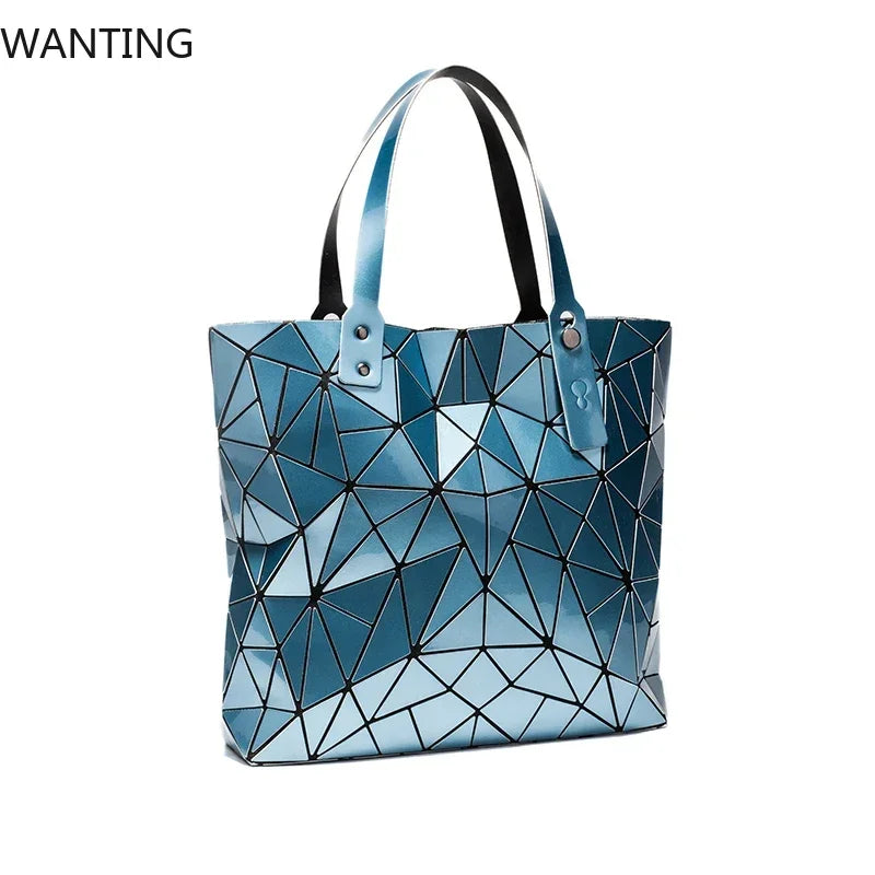 New Luxury Handbags Women Bags Designer Beach Large Tote Hologram Shoulder Bag Sac A Main Geometric Bag Bolsa Feminina Silver
