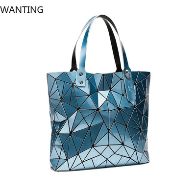 New Luxury Handbags Women Bags Designer Beach Large Tote Hologram Shoulder Bag Sac A Main Geometric Bag Bolsa Feminina Silver