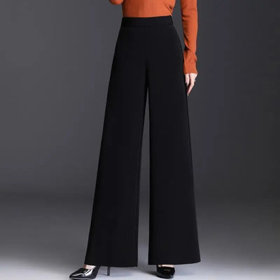 Women's Wide Leg Pants Loose Trousers Monochromatic High Waist Casual Clothing All-Match, Simplicity Autumn and Winter Fashion