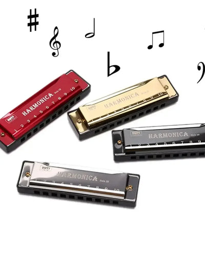 Harmonica Key of C 10 Hole Diatonic Harmonica C with Case for Beginner Students Kids Gift with Case