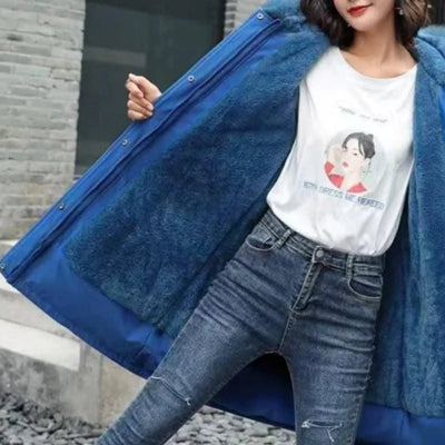 Women's Winter Hodded Fleece Padded Jacket Windbreaker Office Lady In Coats & Jackets Outerwear