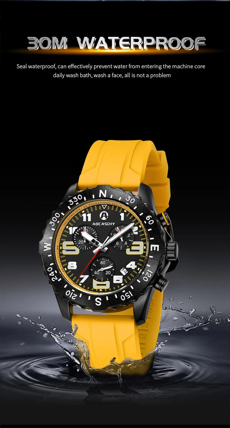 Men’s Watches Top Brand Big Sport Watch Luxury Men Quartz Wrist Watches Chronograph Male Clock Endurance Watch Wristwatches