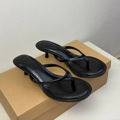 Female Slip On Footwear Elegant Heeled Sandals Shoes For Women Round Toe Fashion Shallow Modern Ladies Low Heel Sandals Shoes