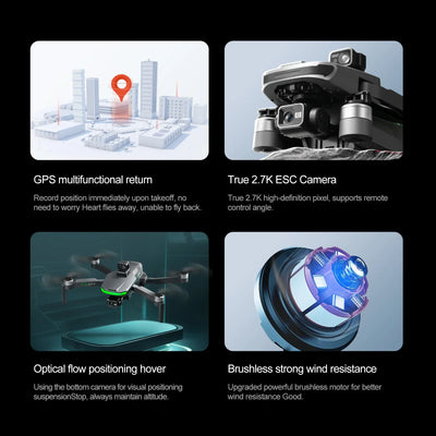 S155 GPS Drone Professional HD Camera 7.2-inch Touch Screen 3-Axis Gimbal EIS Relay Aircraft Laser Obstacle Avoidance Dron Toy