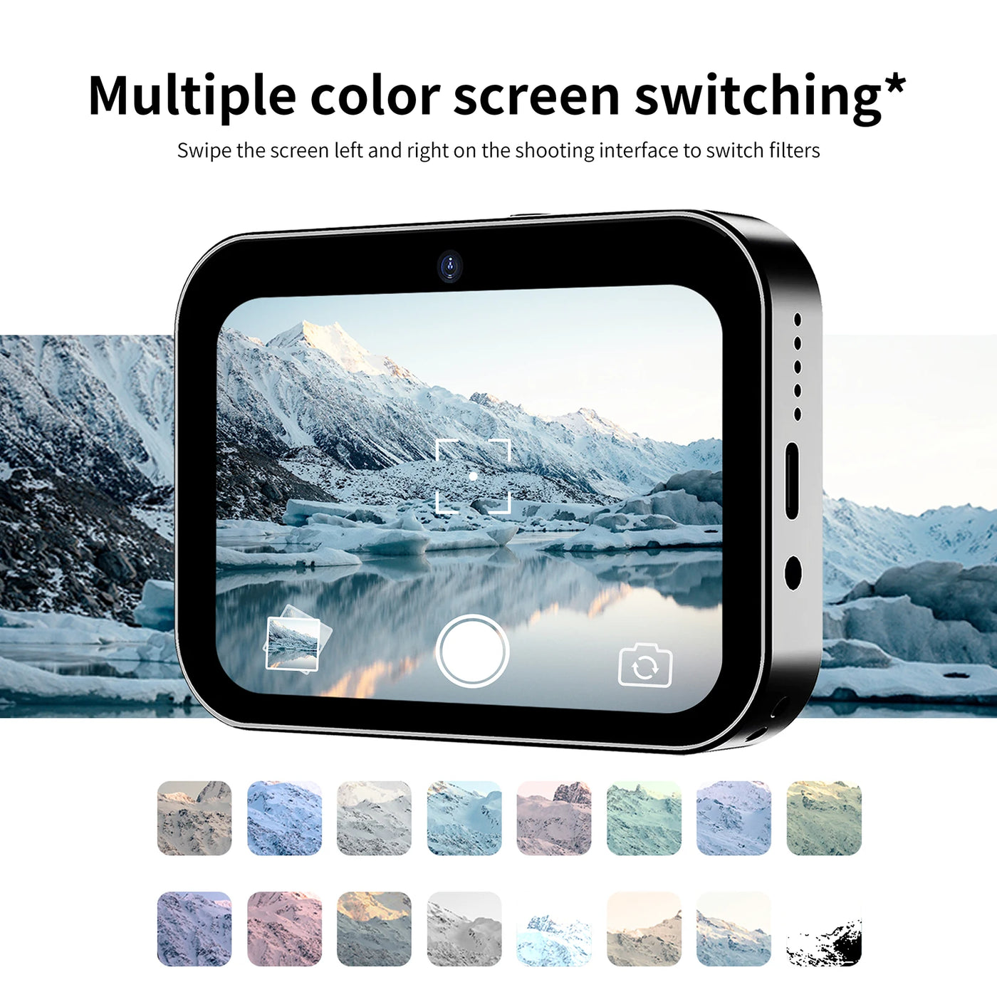 4K CCD Digital Camera 64MP Digital Video Camera 3 Lens 3In Touch Flash IR Night Vision Movie/Music Play Audio Recording Battery