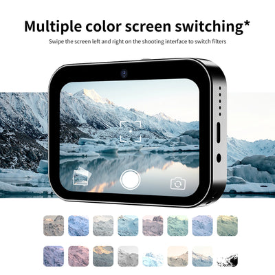 4K CCD Digital Camera 64MP Digital Video Camera 3 Lens 3In Touch Flash IR Night Vision Movie/Music Play Audio Recording Battery