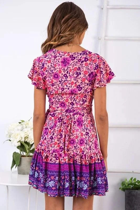 Elegant Women's Dresses Summer Bohemian Dress Vestidos Curtos Mujer Kadın Elbisesi Yazlık Kısa Elbiseler Midi Elbiseler Robe Ete