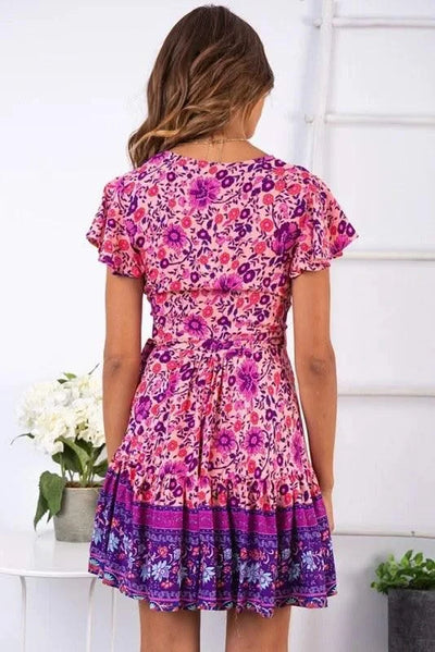Elegant Women's Dresses Summer Bohemian Dress Vestidos Curtos Mujer Kadın Elbisesi Yazlık Kısa Elbiseler Midi Elbiseler Robe Ete