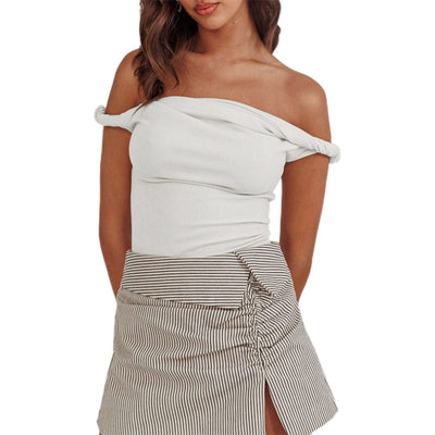 Women Twisted Off Shoulder Tank Tops