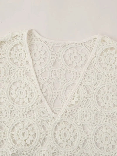 Women's Dress 2024 Summer New Lace Embroidered Hollow Long Dresses for Women