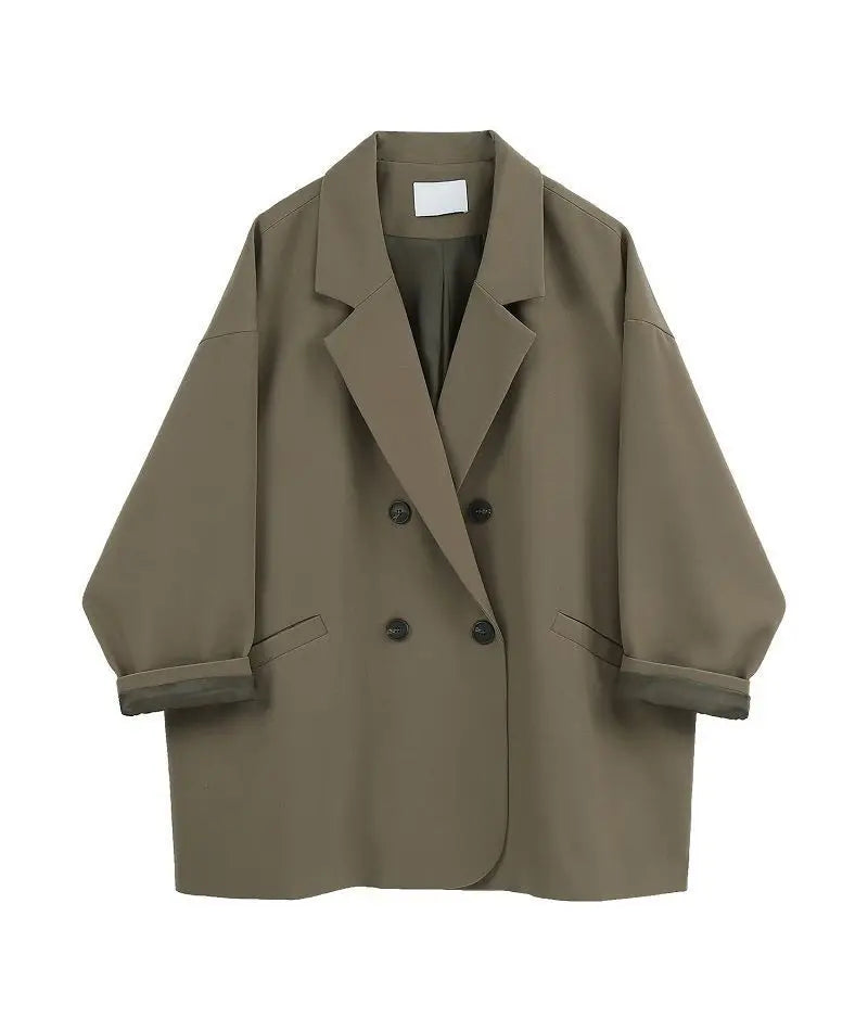 Oversize Blazer Women Suit Korean Chic Black Blazer Casual Coat Streetwear Loose Jackets Solid Women's Clothing Student New