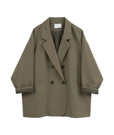 Oversize Blazer Women Suit Korean Chic Black Blazer Casual Coat Streetwear Loose Jackets Solid Women's Clothing Student New