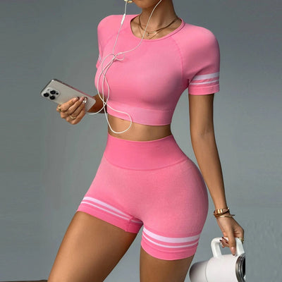 Women Gym V Back Shorts Casual Biker Running