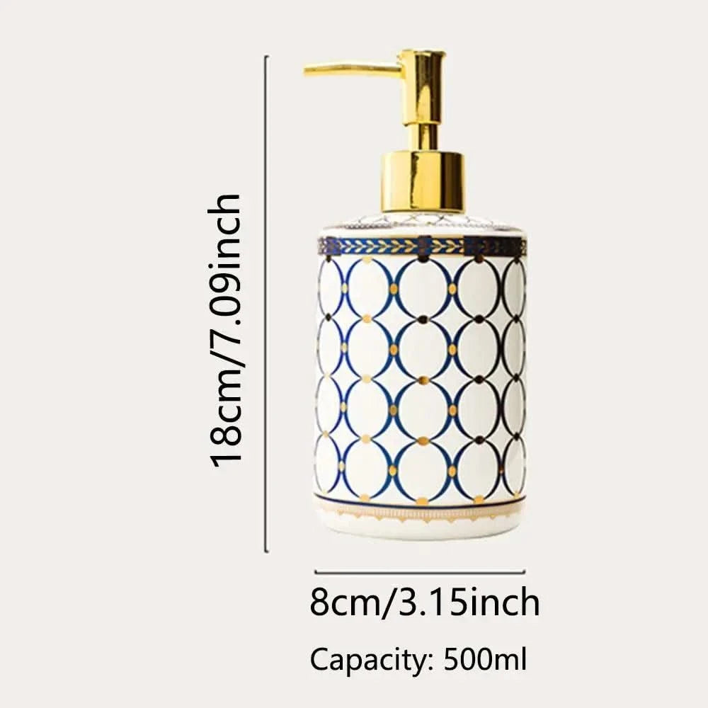 Luxury Ceramic Soap Dispenser Colorful Painted Lightweight Soap Pump Bottle Refillable Empty Liquid Lotion Dispenser Home
