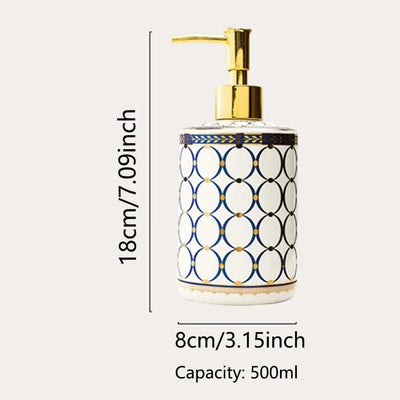 Luxury Ceramic Soap Dispenser Colorful Painted Lightweight Soap Pump Bottle Refillable Empty Liquid Lotion Dispenser Home