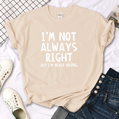 Women's T-Shirt Cool Interesting Letters Printed Tees Female Summer Oversized Tshirt Woman Round Neck Casual Tshirt Tops