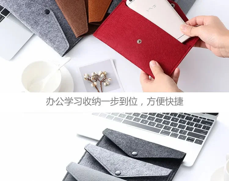 Felt Envelope Mobile Phone Bag Storage Pouch Wallet Credit Card Holder Business Change Purse Bag Thin Wallet Card Holde