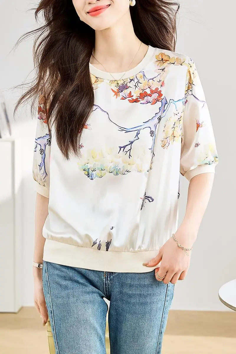 New Spring Summer Casual women T-shirts Fashion printed ladies shirts short Sleeve Tees Tops