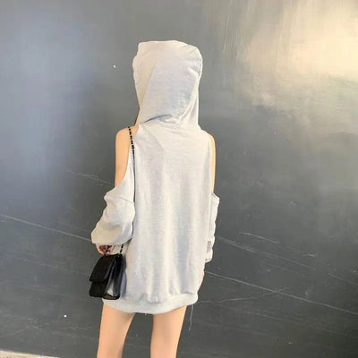Sweatshirts for Women Hoodies Plain Long Female Clothes Black Hooded Tops Cotton Sweat-shirt Basic Designer Sleeve Goth Novelty