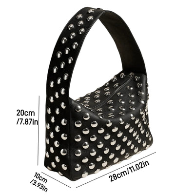 Fashionable Studded Purses Shoulder Hobo Bag Punk Women Small Shouder Purse Vegan Leather Designer Handbags Streetwear