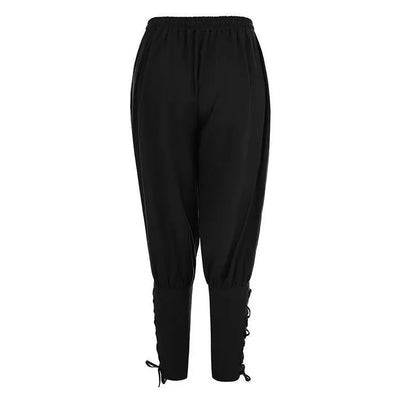 Men's Casual Trousers New Summer Drawstring Trousers Medieval Pirate Trousers Cotton and Linen Streetwear Pants