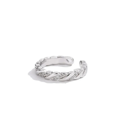 Luxury W Letter Ring - Gold Plated with Row Diamonds, Elegant Adjustable Statement Piece, Dainty Feminine Jewelry