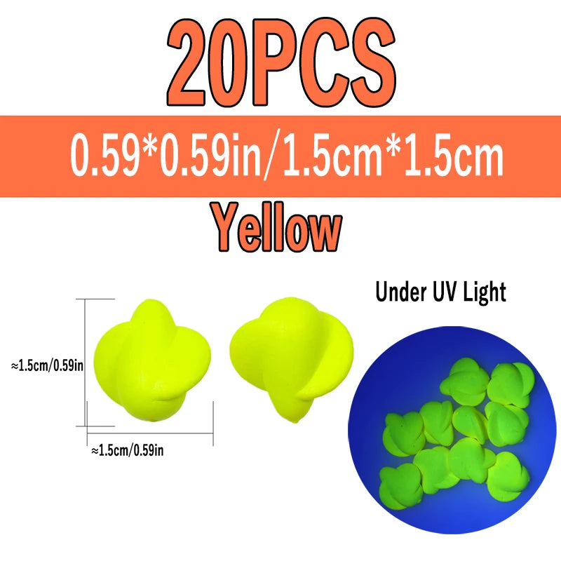 Wifreo 20pcs Fishing Foam Float Fishing Bobber Buoys Walleye Spin Floats Strike Indicator Saltwater/Pompano Rigs Surf Fishing