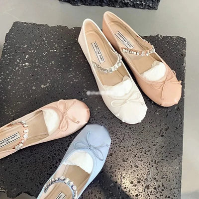 Women Butterfly-Knot Lolita Ladies Ballet Flats In Casual shoes, Sandals  Slides