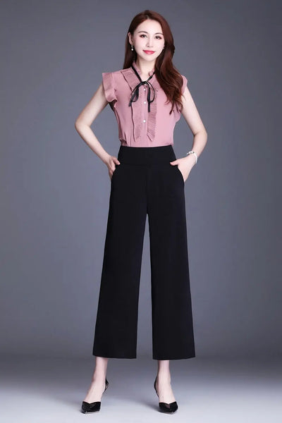 Women's Wide Leg Pants Loose Trousers Monochromatic High Waist Casual Clothing All-Match, Simplicity Autumn and Winter Fashion