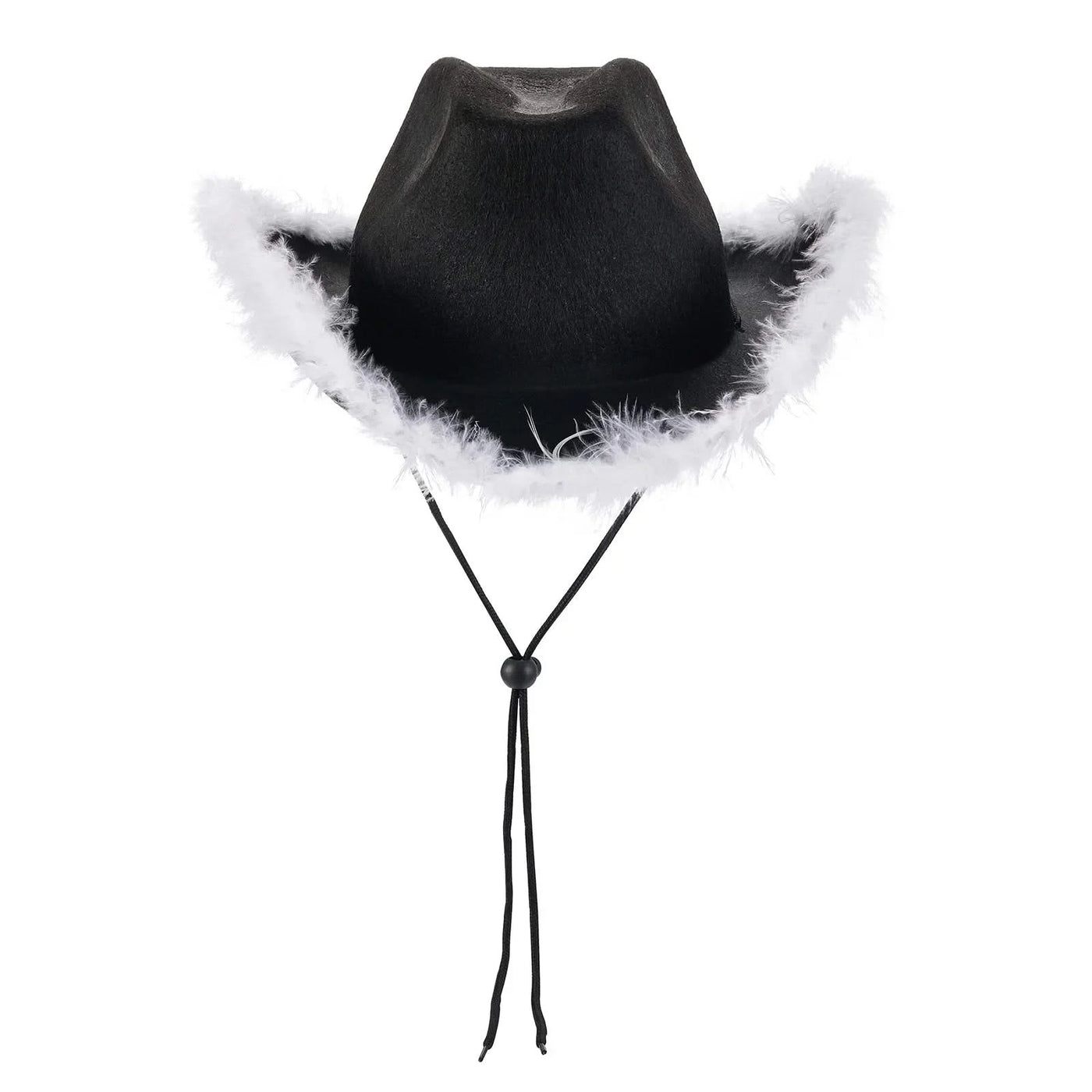 Women's Cowboy Hat, Adult Solid Color Furry Trim Wide Brim Hat Female Cap for Dating Party