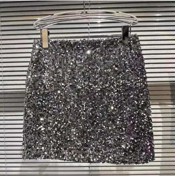 2025 New Summer Spring New Full Sequined Shiny Casual Shorts Heavy Zipper Nightclub Socialite Short Shorts Hot Pants for Women - Elanique